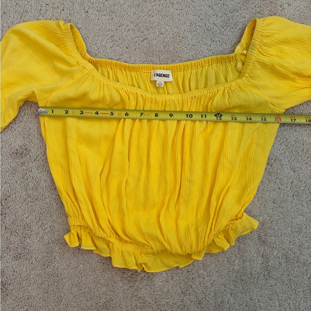 L'AGENCE Callan Off The Shoulder Women's Top in Yellow Size XS - Picture 8 of 8